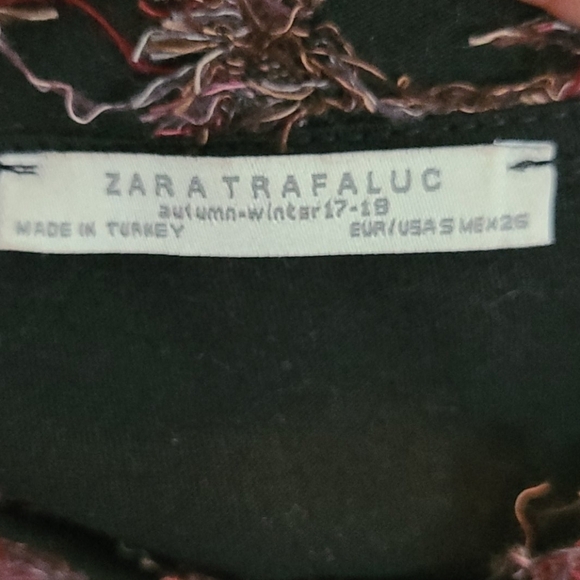 ZARA Fringed Long Sleeve Top Small - Picture 2 of 4